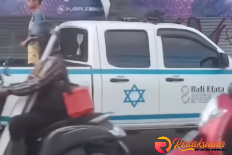 Mobil Bergambar Bendera Israel Viral di Bali